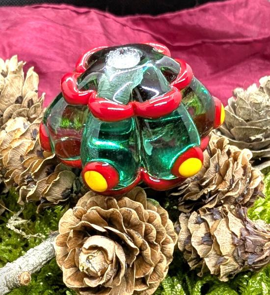 Amulettperle Waldglas +rot